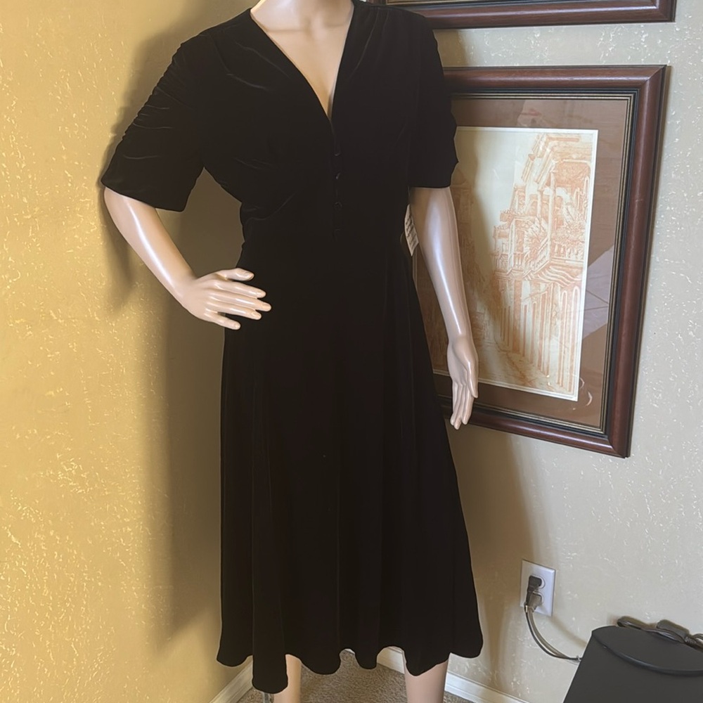 Shoshanna Women’s Black Velvet Evening Dress sz 10 NWT